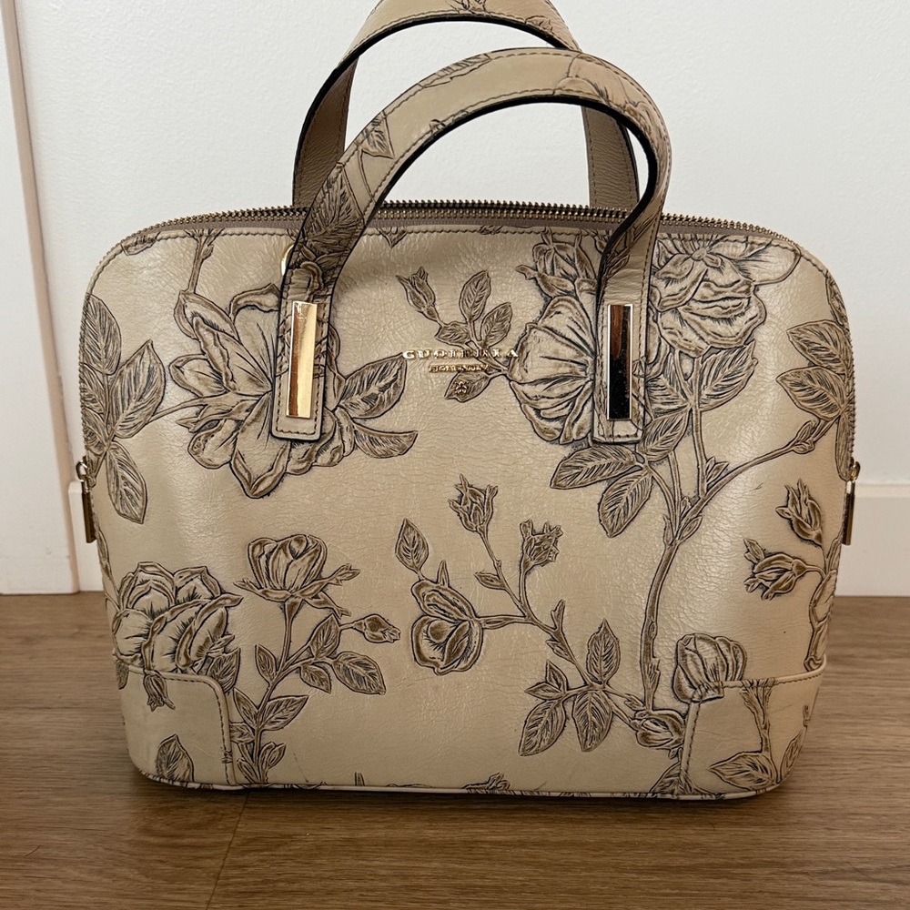 Beige Floral Handbag